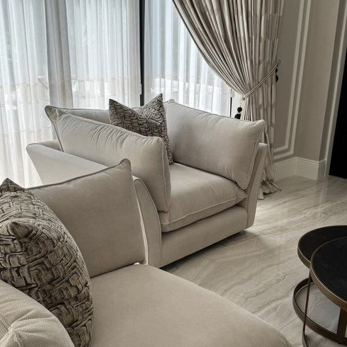 Oscar Pebble 4 Piece Corner Sofa & Stool